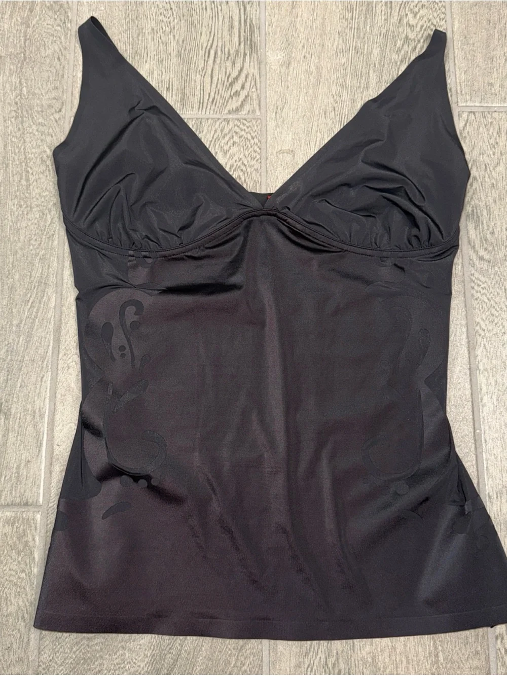 Spanx Haute Contour Top Women’s XL Black Sheer Lightweight Mild‎ Shapewear
